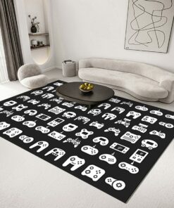Printed Gamer Gamepad Carpet for Bedroom or Sofa Floor with Non-Slip Backing