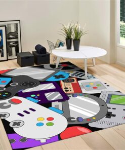 Large Area Printed Game Controller Rug for Boys and Girls' Living Room and Bedroom