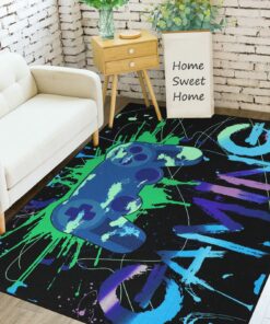 Large Non-Slip Printed Controller Gamepad Rug for Bedroom or Living Room