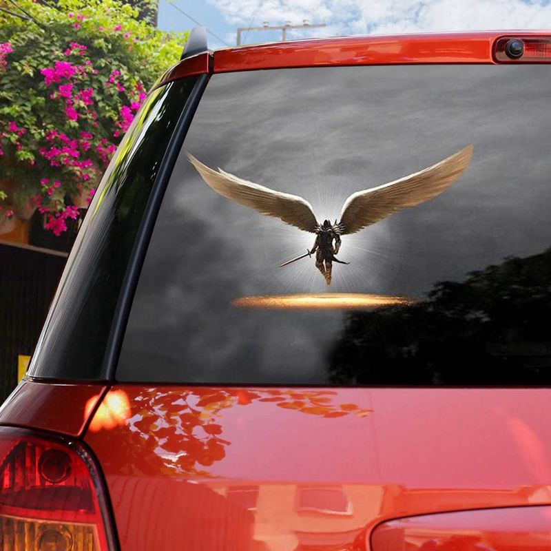 Angel Warrior From Heaven Car Sticker Cool Angels Wings Shining Vinyl