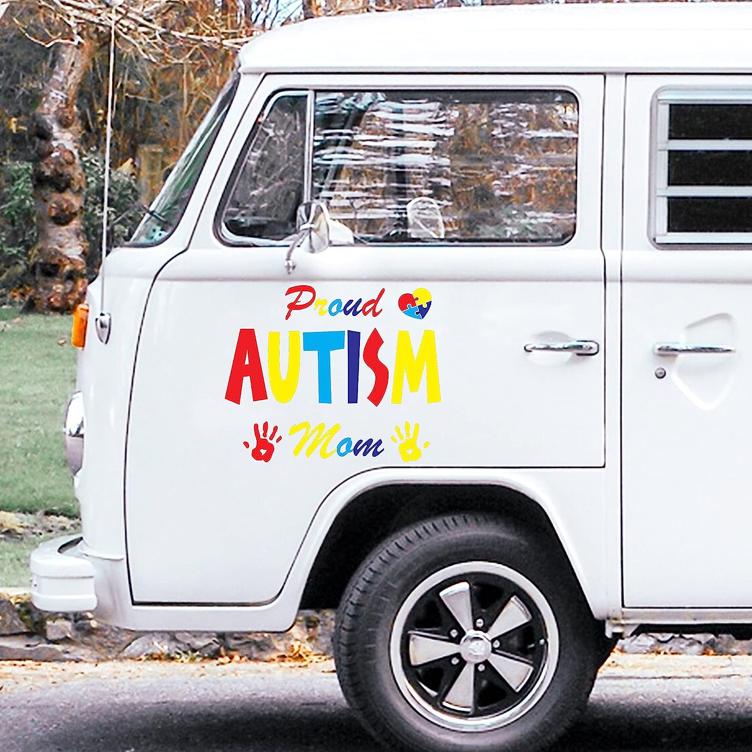 Proud Autism Mom Car Decals Autism Support Stickers with Puzzle Heart