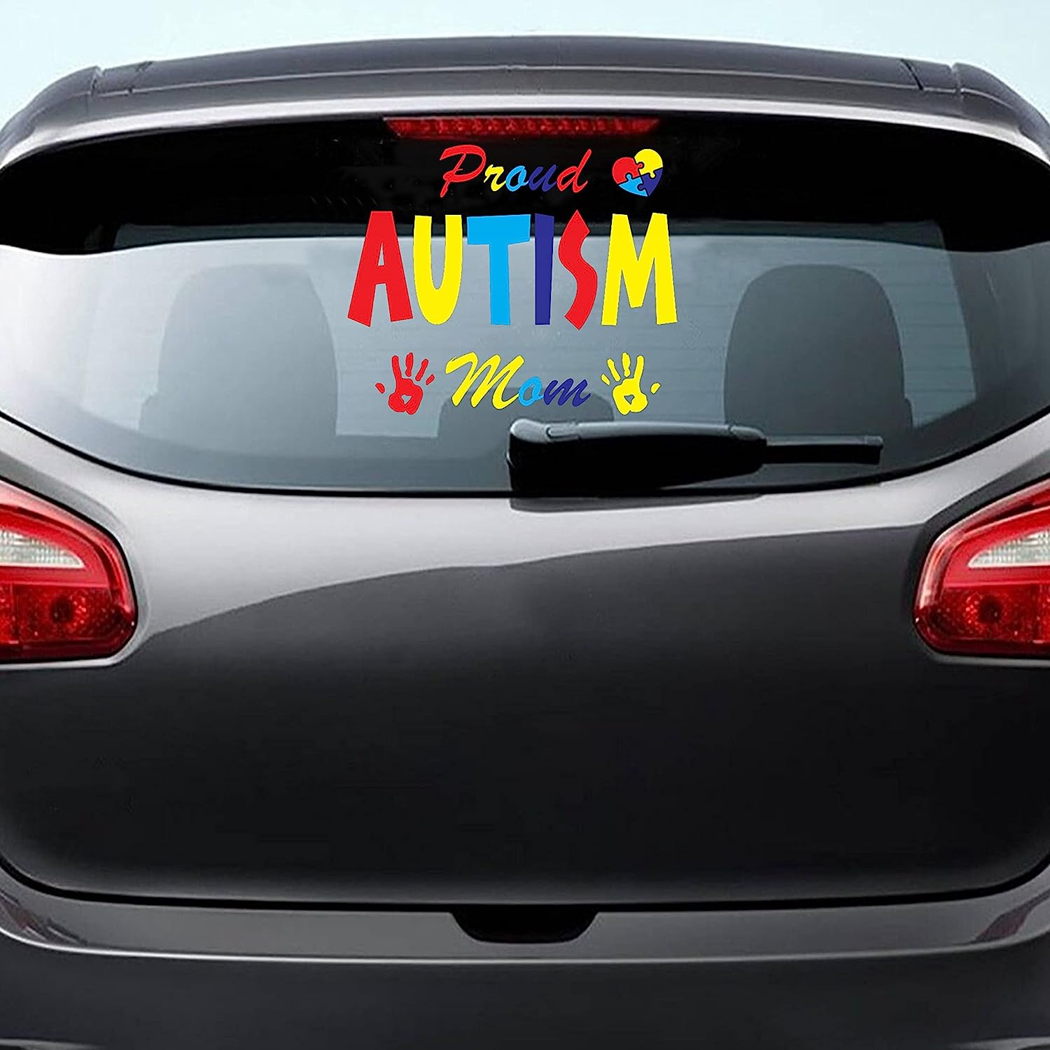 Proud Autism Mom Car Decals Autism Support Stickers with Puzzle Heart