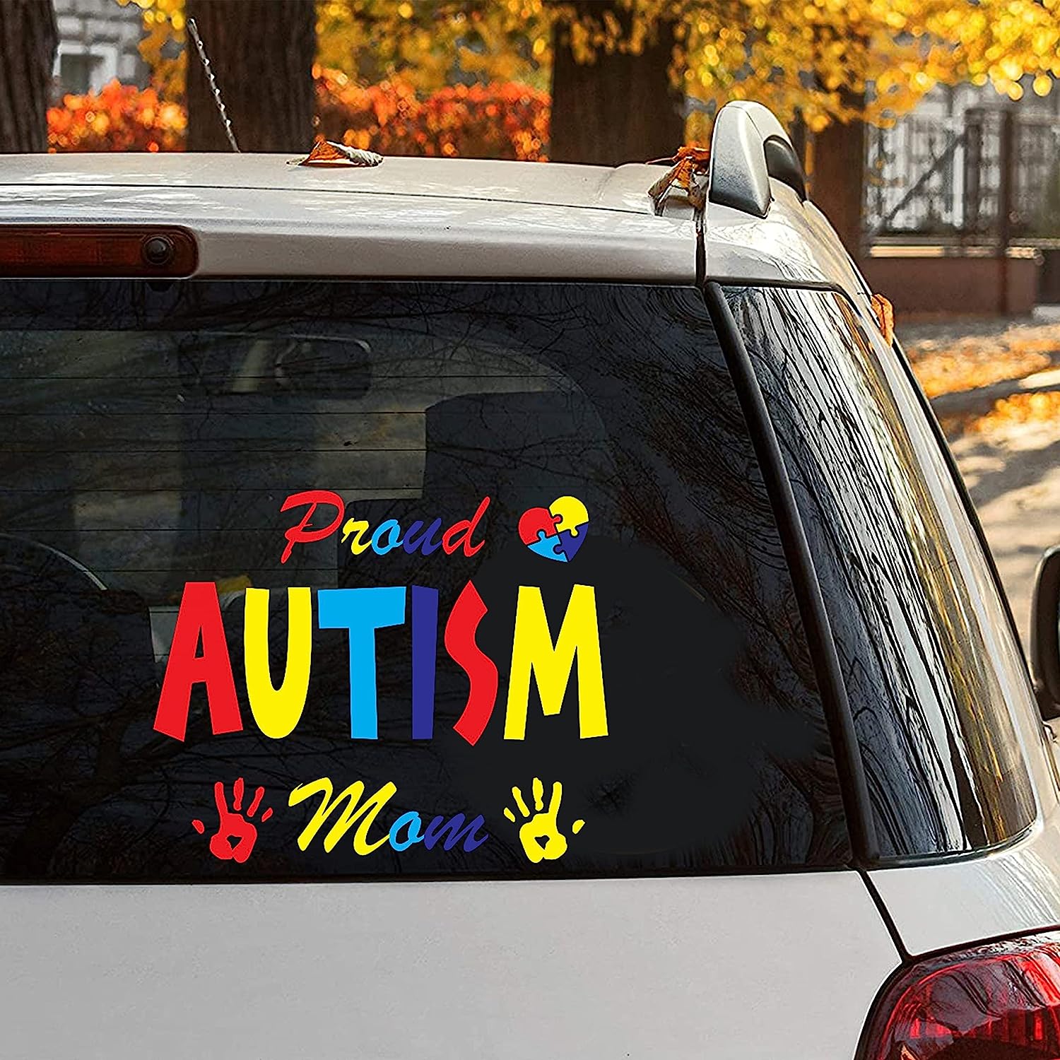 Proud Autism Mom Car Decals Autism Support Stickers with Puzzle Heart